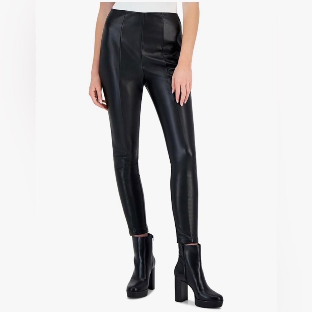 Tinseltown | High Rise Skinny Faux Leather Leggings - Picture 2 of 11